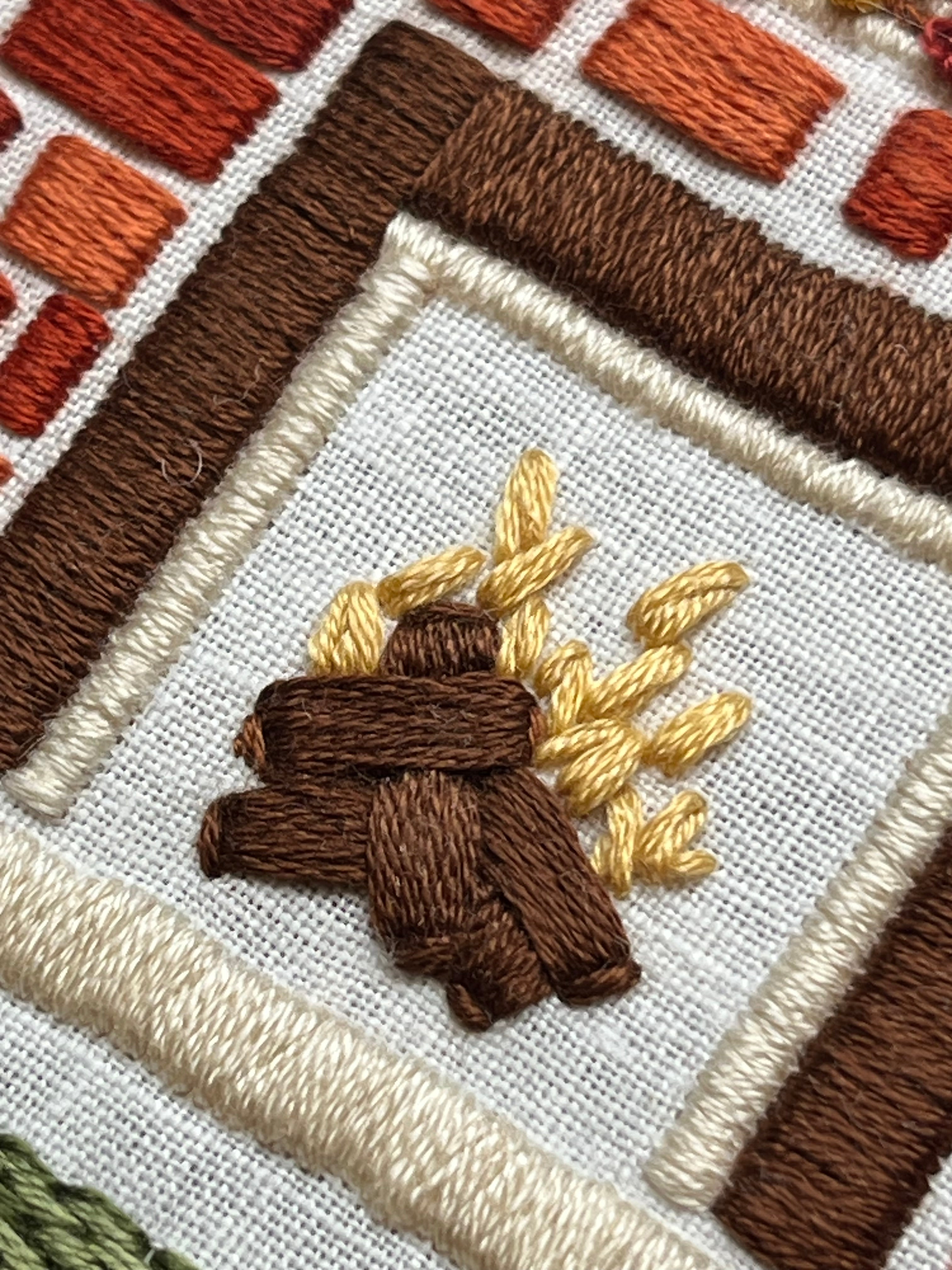 PDF Broderie – Cheminée d’automne 🔥