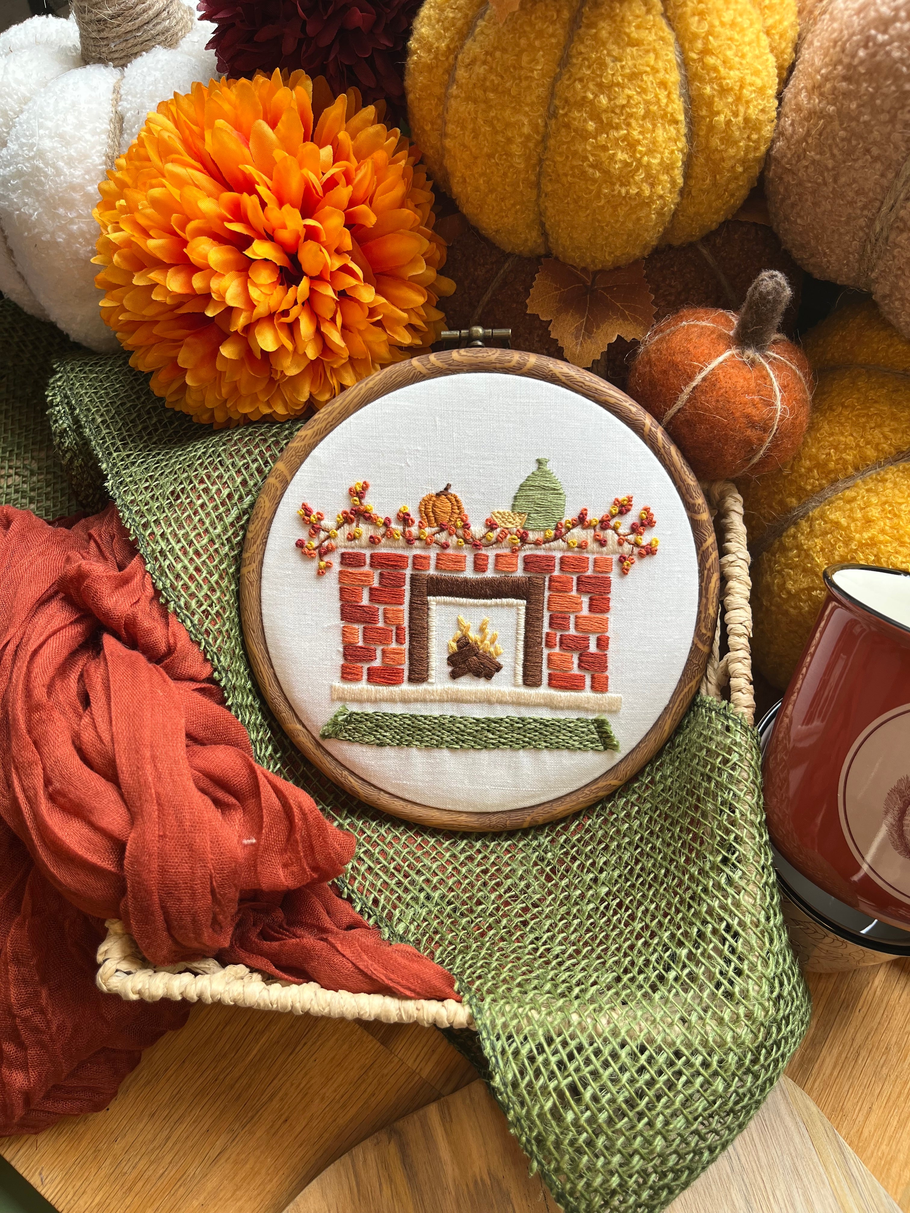 PDF Broderie – Cheminée d’automne 🔥
